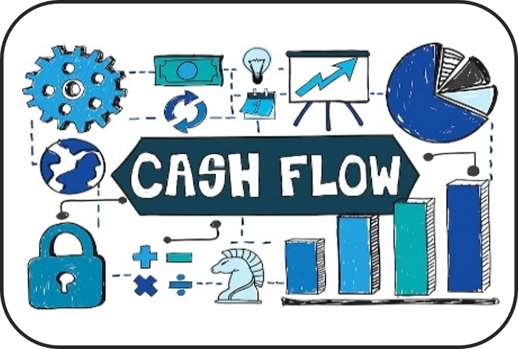 Cash flow with bars and charts